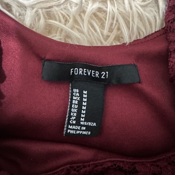 Elegant Forever 21 Burgundy Sleeveless Cocktail Dress for Datenights Size M - Picture 5 of 5